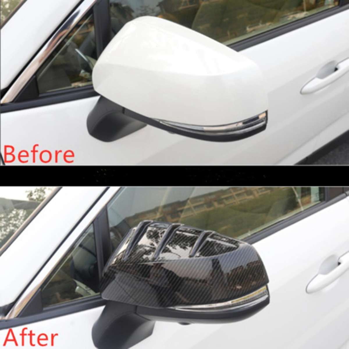 for 2016- 2021 Carbon Fiber Door Mirror Cover Trim 2Pcs