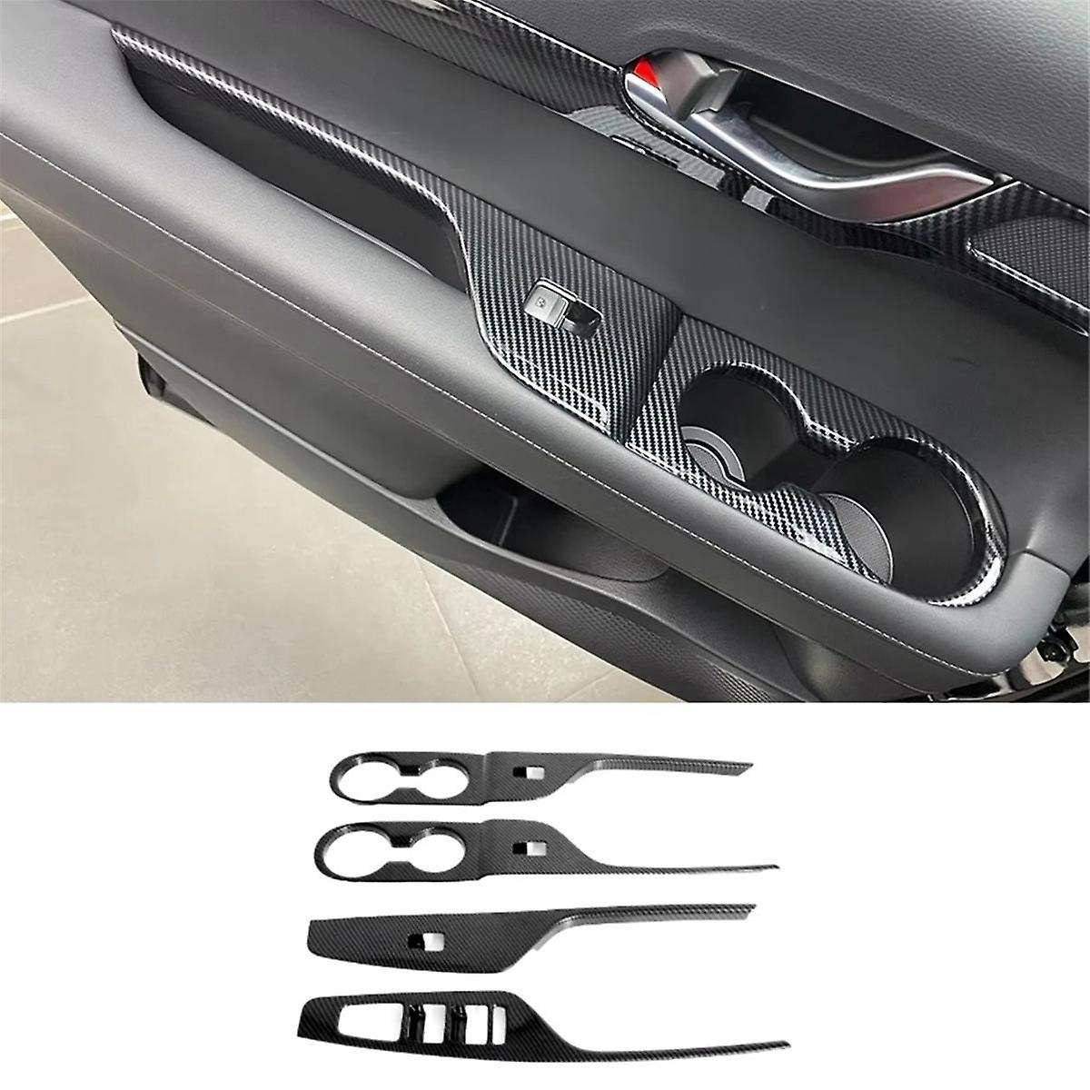 for 2022 2023 Car Window Glass Lift Switch Button Panel Cover Trim Sticker Accessories Abs Carbon Fi