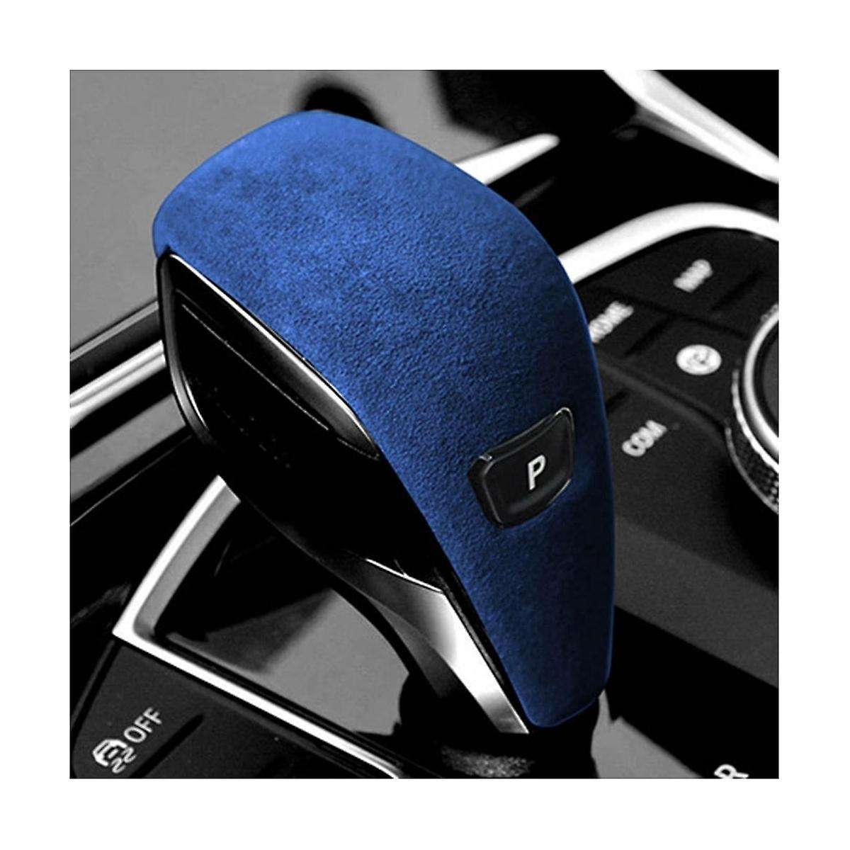 for 3 Series 20-23 Royal Blue Tumbled Leather Shifter Cover Protective Cover Case