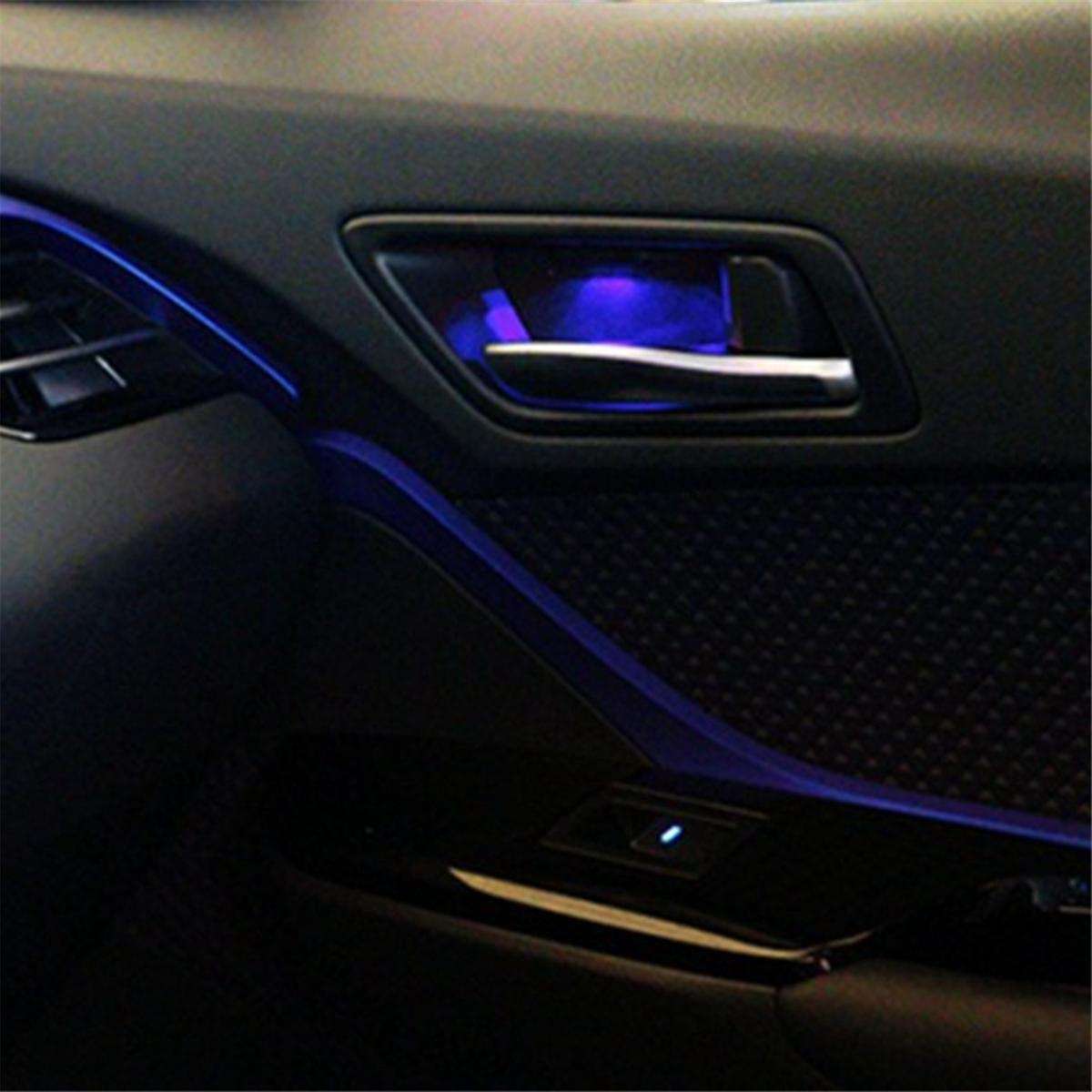 for C- 2018-2023 Inner Door Handle Bowl Atmosphere Light Car Door Bowl Handle Frame LED Ice Blue Li