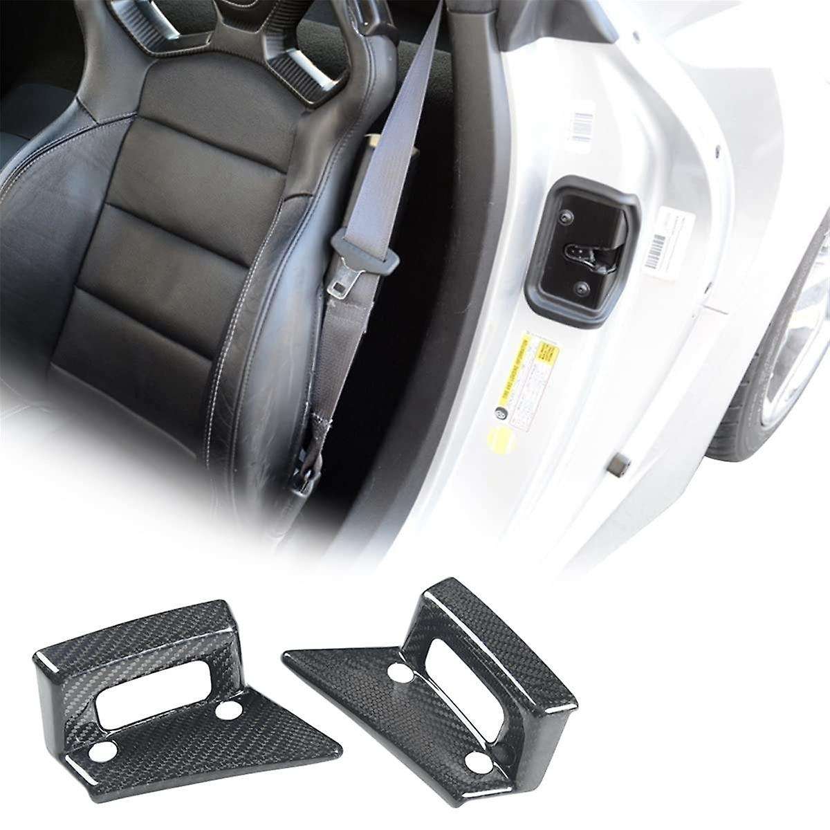 for C7 2014-2019 Real Carbon Fiber Car Door Handle Switch Cover Trim Sticker Accessories