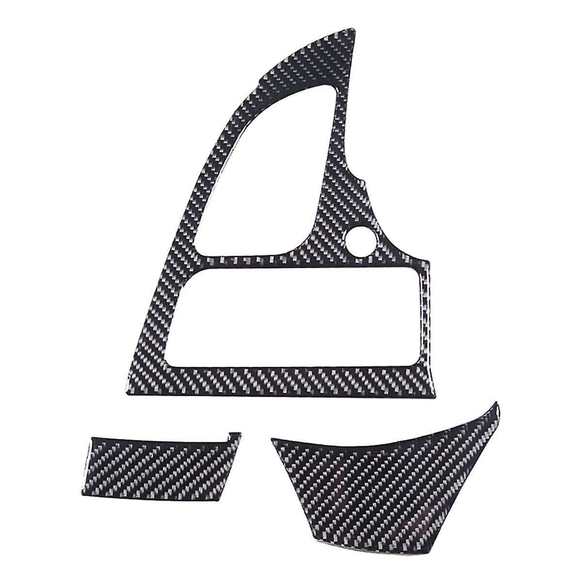 for C7 2014-2019 Soft Carbon Fiber Car Headlight Switch Cover Trim Dashboard Side Air Outlet Panel S
