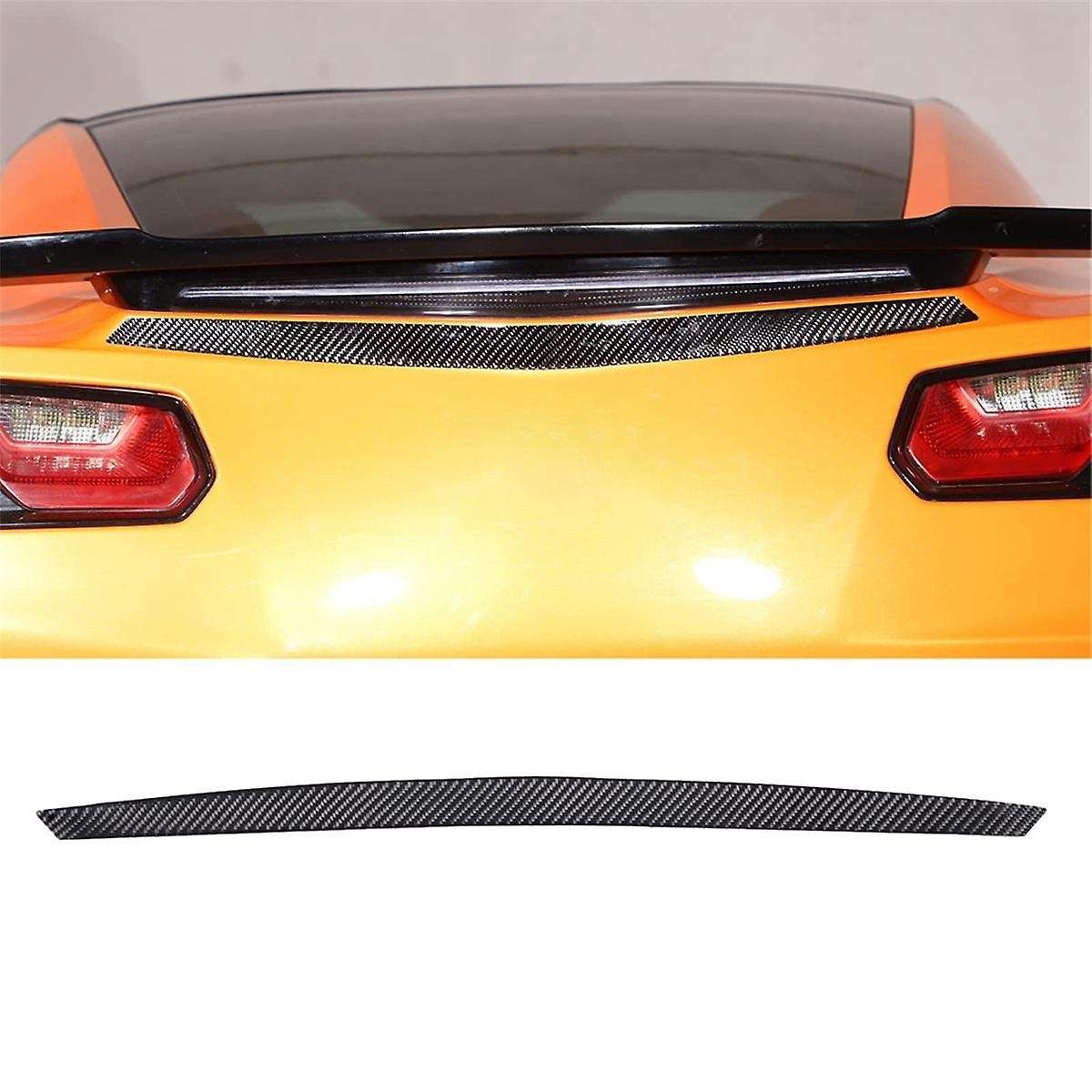 for C7 2014-2019 Soft Carbon Fiber Car Rear Tail Light Logo Trim Strips Trim Sticker Accessories