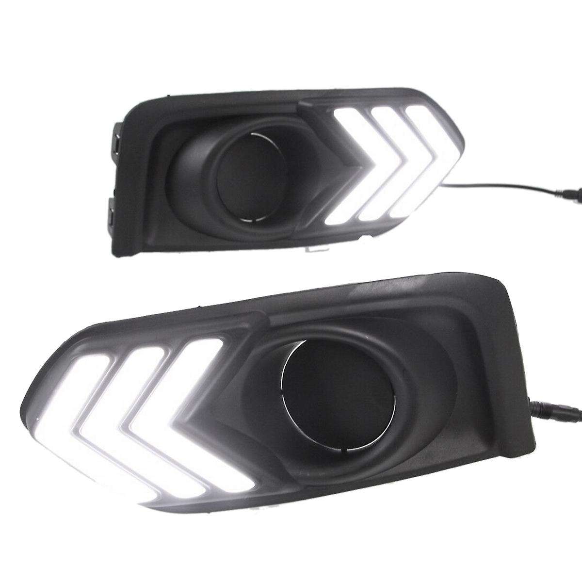 for City 2017-2018 Pair Front LED DRL Daytime Running Light with Turn Signal Lamp Fog Light