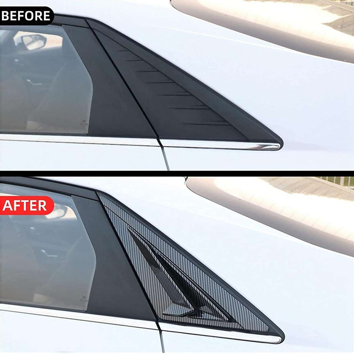for CN7 2020-2021 2PCS/Set Rear Side Window Shutters Decoration Trim Body Kits Carbon Look