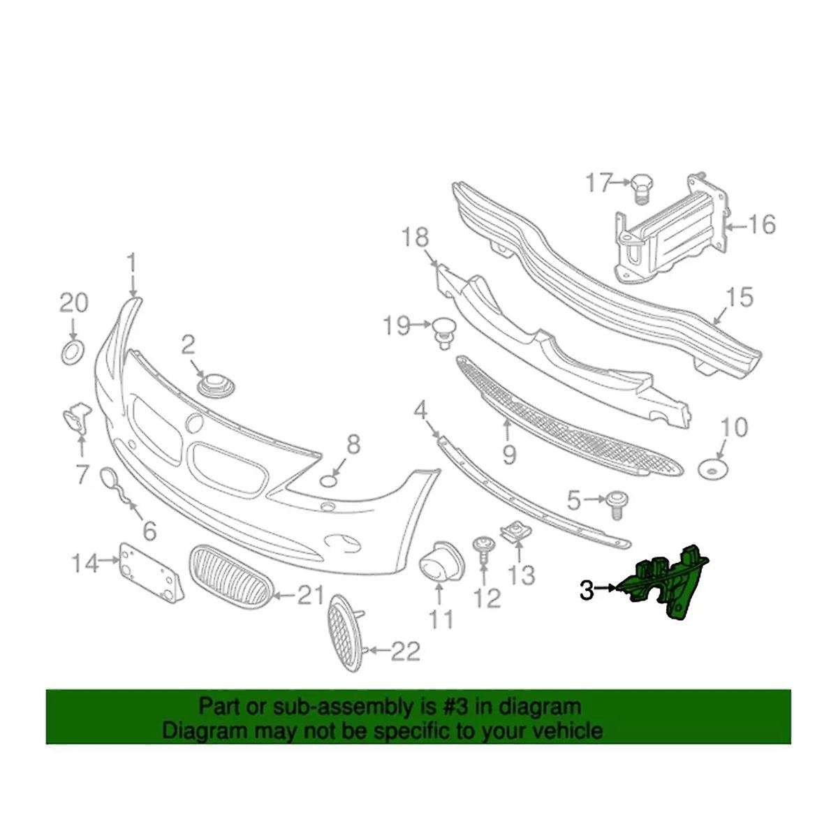 for E85 E86 Z4 Series 2003-2008 Front Bumper Support Brackets Front Left 51117165179
