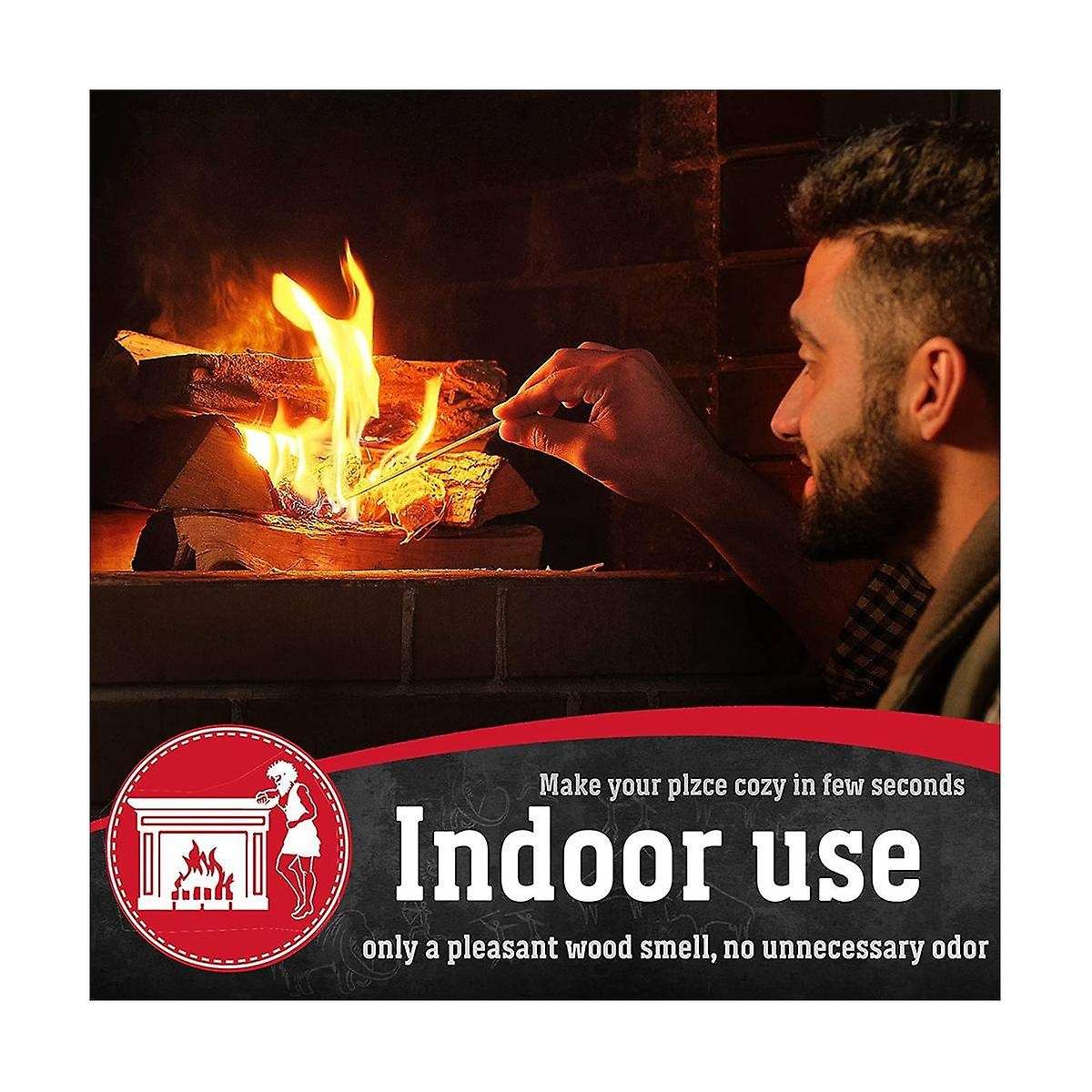 for Fireplace, Wood Stove, Campfires, Grill, Fire Pit, Smoker, Bbq - Odorless Charcoal Sticks