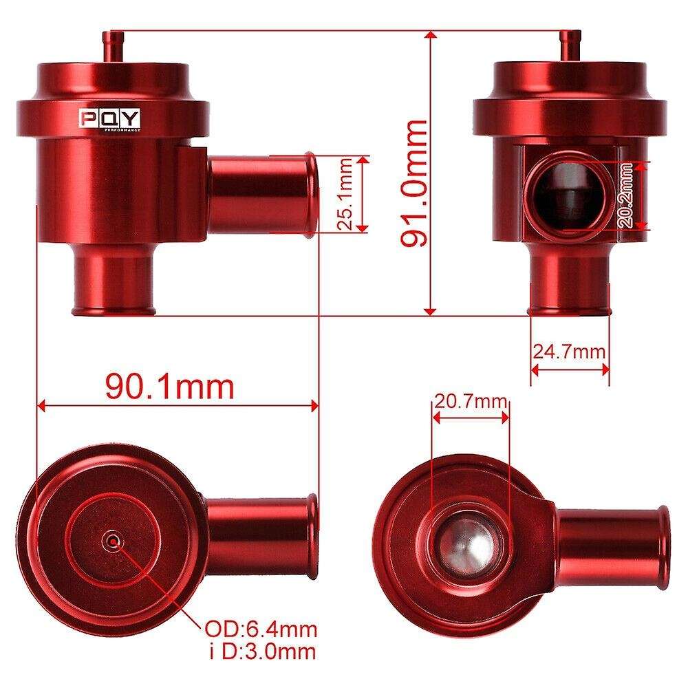 for Golf - 1.8T 2.7T 98-05 Aluminum Blow Off Valve Turbo BOV Diverter Valve Kit Red