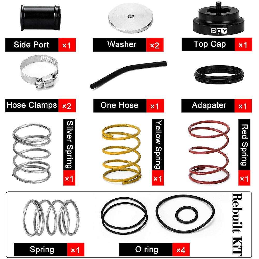 for Golf - 1.8T 2.7T 98-05 Aluminum Blow Off Valve Turbo BOV Diverter Valve Kit Red