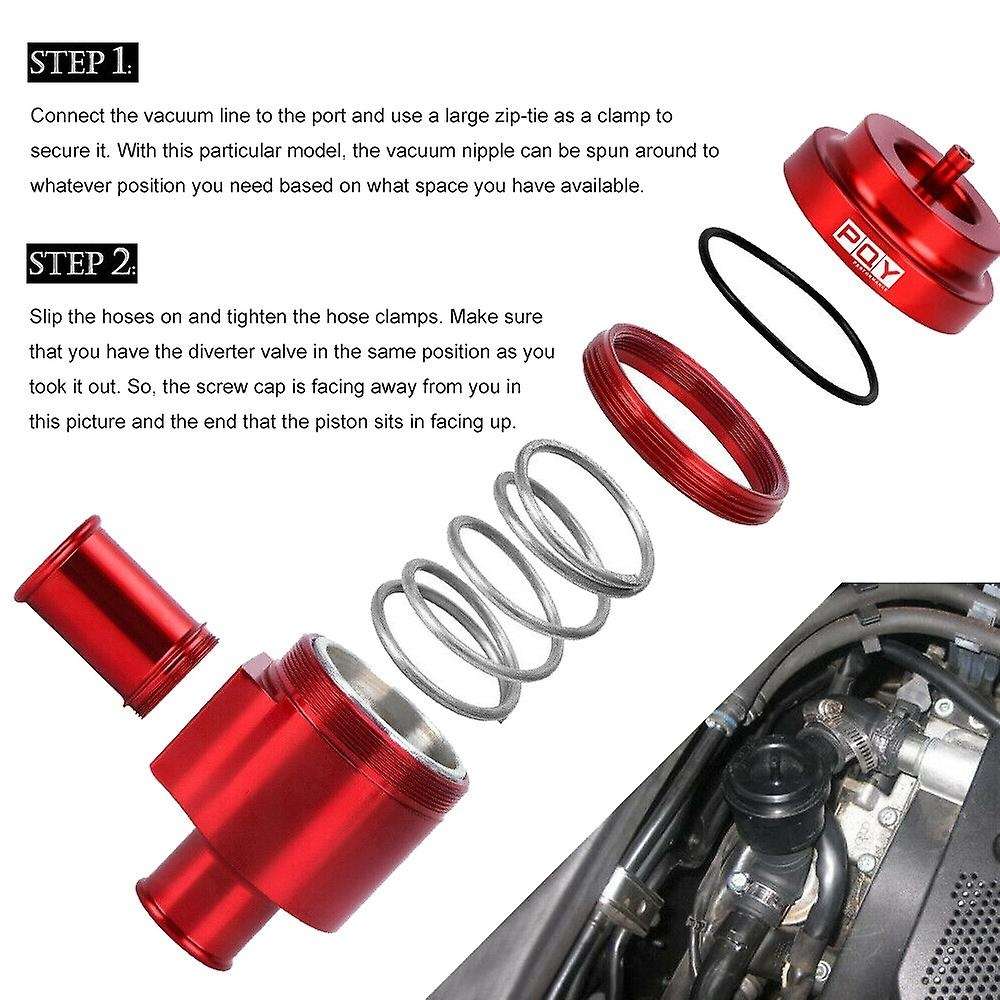 for Golf - 1.8T 2.7T 98-05 Aluminum Blow Off Valve Turbo BOV Diverter Valve Kit Red