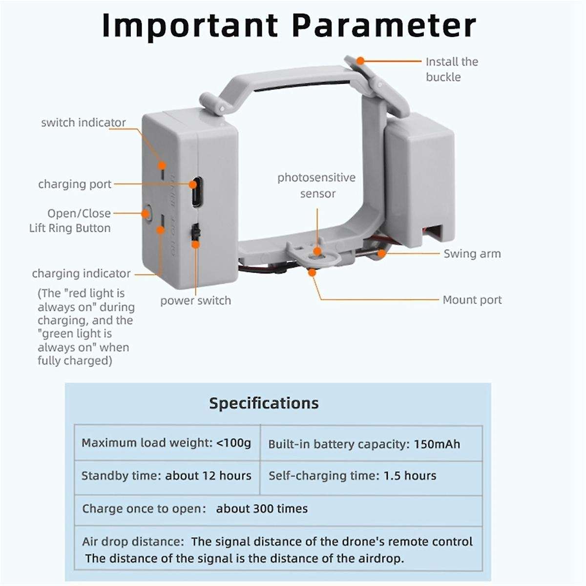 for MINI 4 PRO Thrower Multi-Functional Convenient Aerial Thrower Thrower Wedding Throwing Mounted A