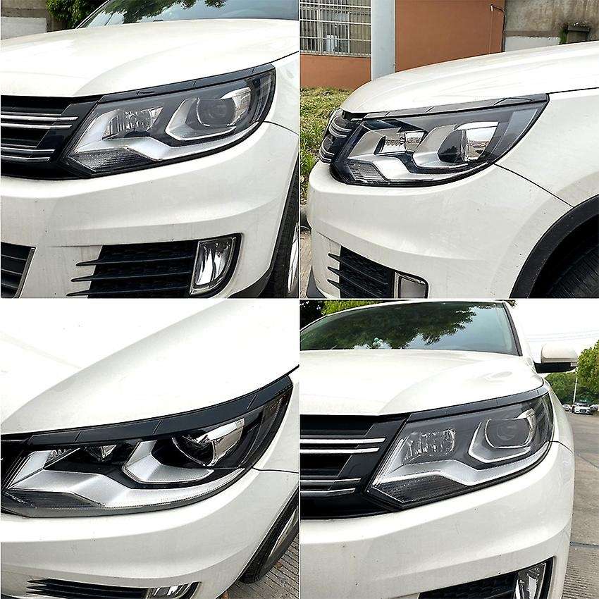 for MK1 2011-2016 Black Car Sticker Front Headlights Eyebrow Eyelid Trim Cover Accessories ABS