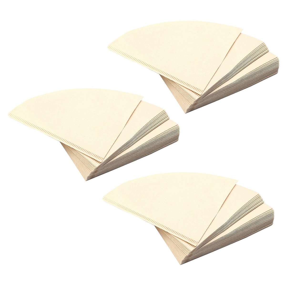 120x Filter Cup Coffee Filter Papers Wooden Drip Paper Cone Shape