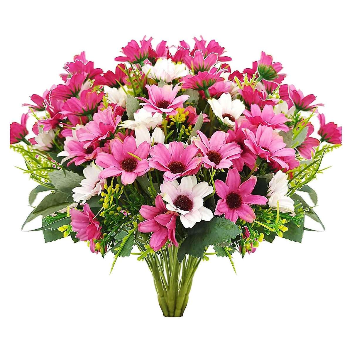 Artificial Wildflowers Fake Daisy Silk Faux Flowers Rose Red