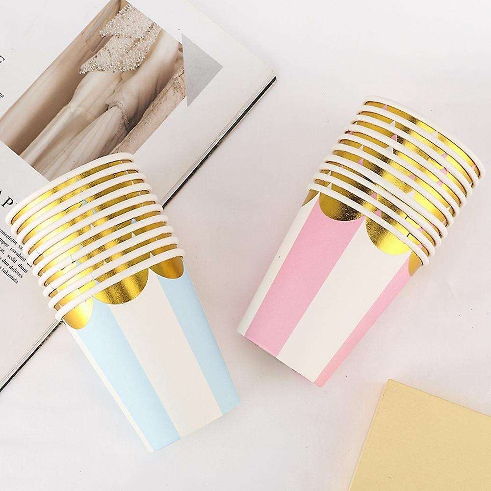 50pcs Birthday Party Decoration Pink Blue Tableware Set Paper Cup