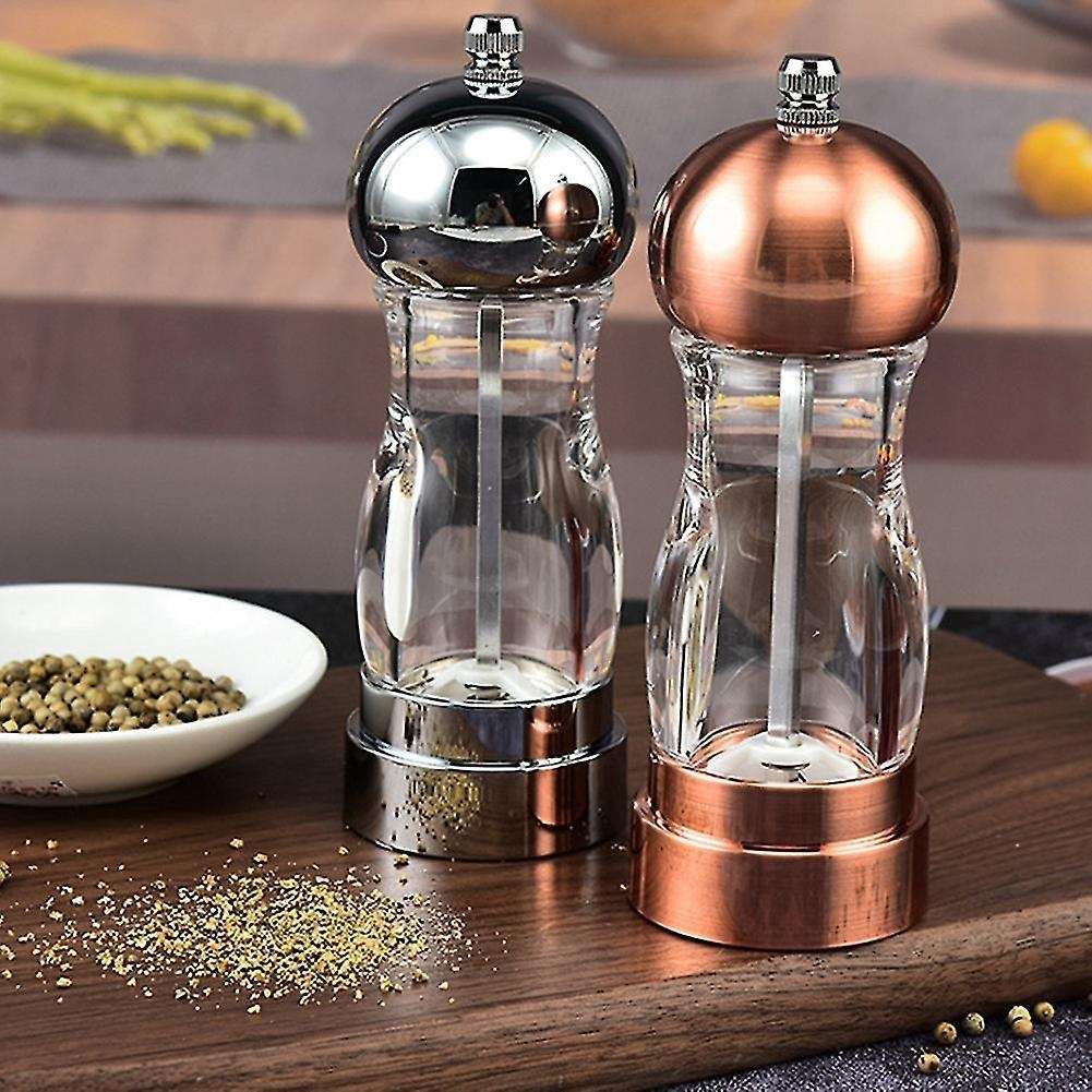 Acrylic Pepper Grinder Ceramic Core Kitchenware Salt Shaker,rose Gold