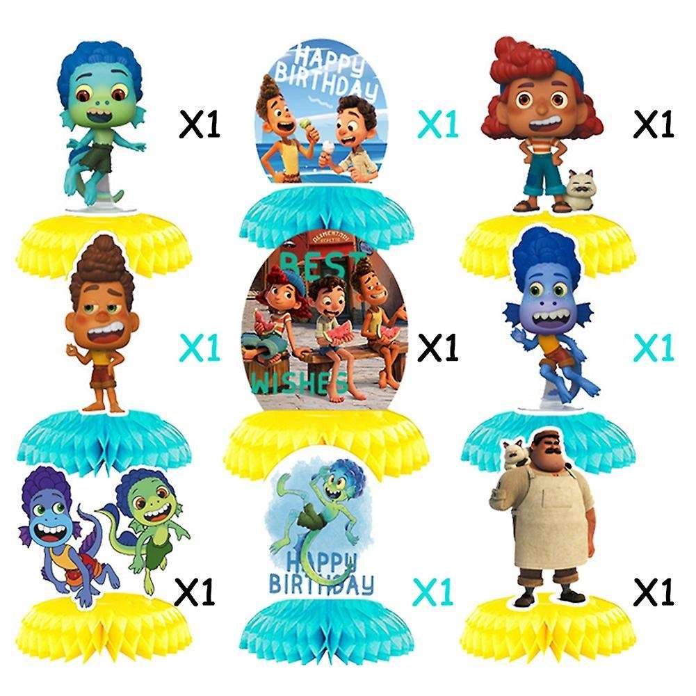 9 Pcs Honeycomb Luca Table Toppers for Kids Birthday Theme Party