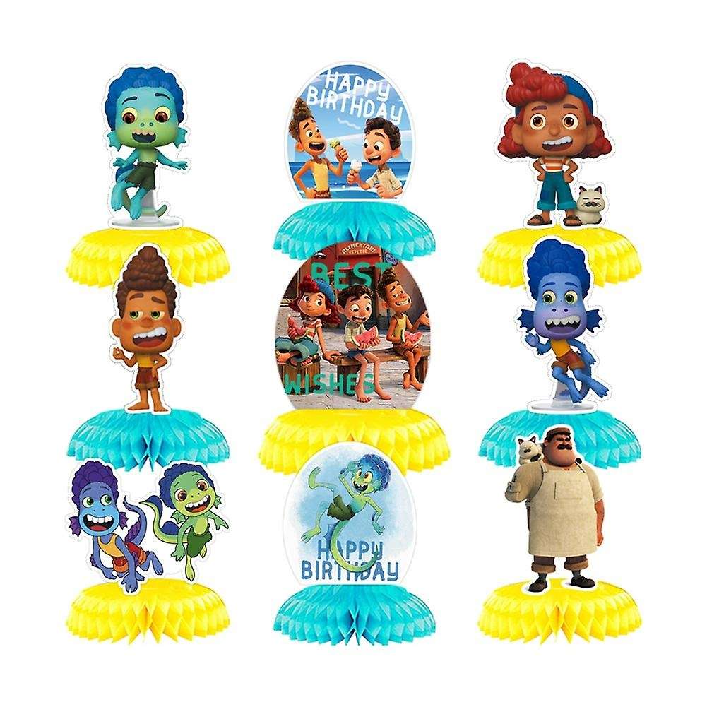 9 Pcs Honeycomb Luca Table Toppers for Kids Birthday Theme Party