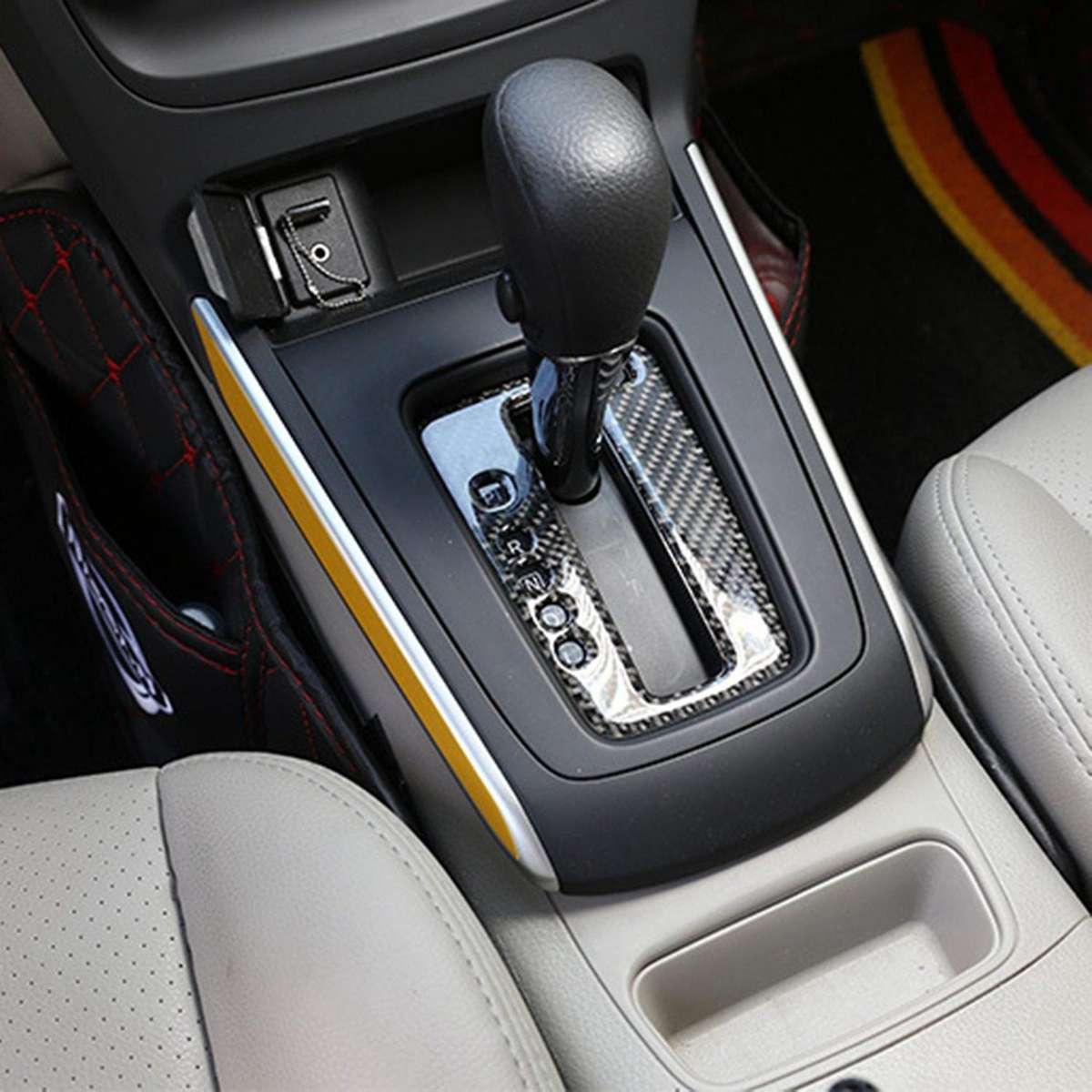 Carbon Fiber Gear Shift Panel Cover Trim for Nissan Sylphy 2016-2019
