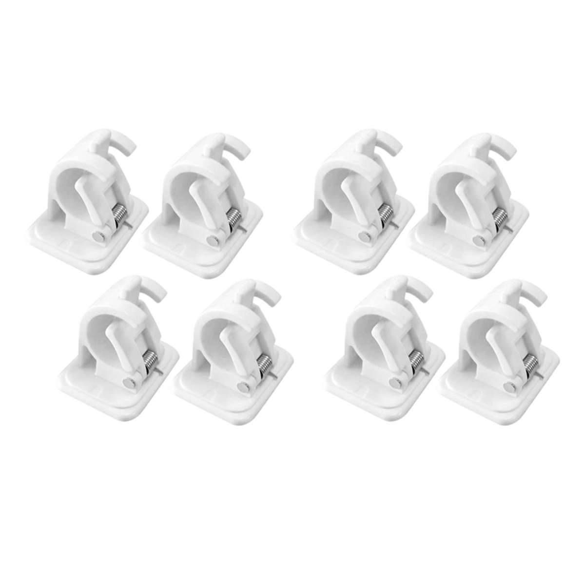 2set 4pcs Self-adhesive Hooks Wall Mounted Curtain Rod Bracket