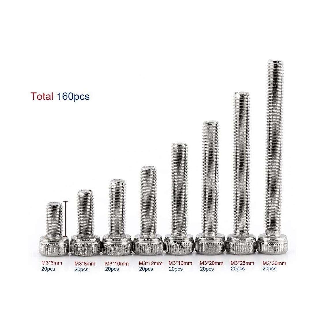 160 Hexagon Head Screws 304 Stainless Steel Metric Thread Internal