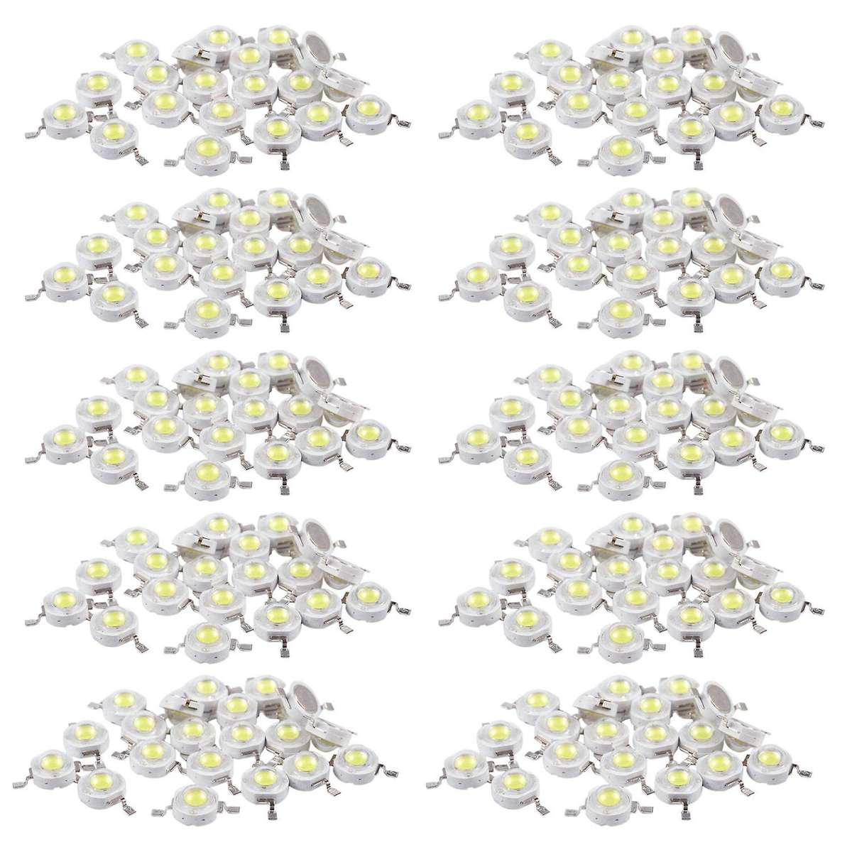 200 Pcs High Power 2 Pin 3w White Led Bead Emitters 170-190lm 6000k
