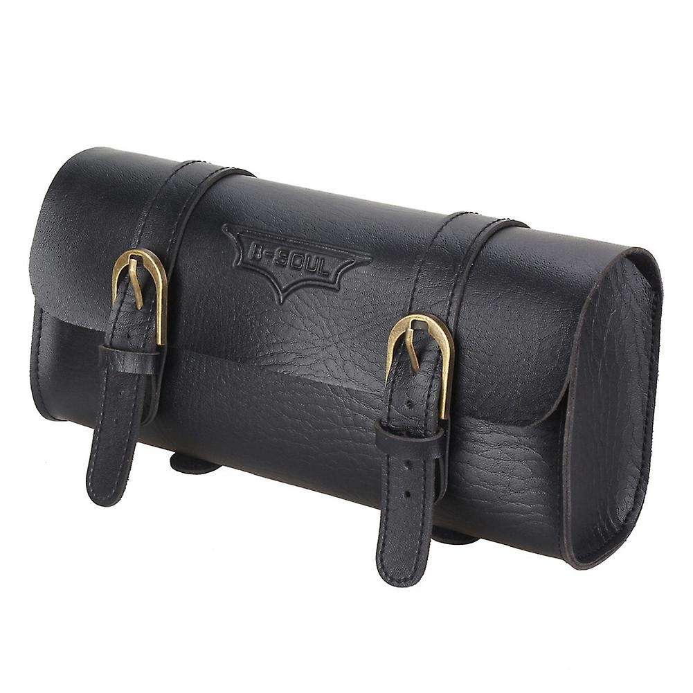 B-soul Vintage Bicycle Handlebar Bag Pu Leather Cycling Bag Black