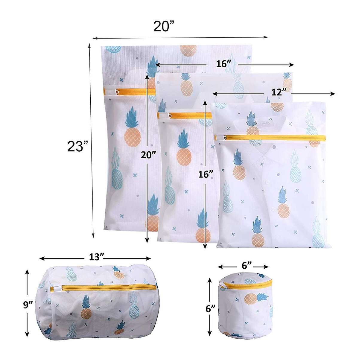 5-piece Set Of Anti-deformation Underwear Cleaning Bag Yellow