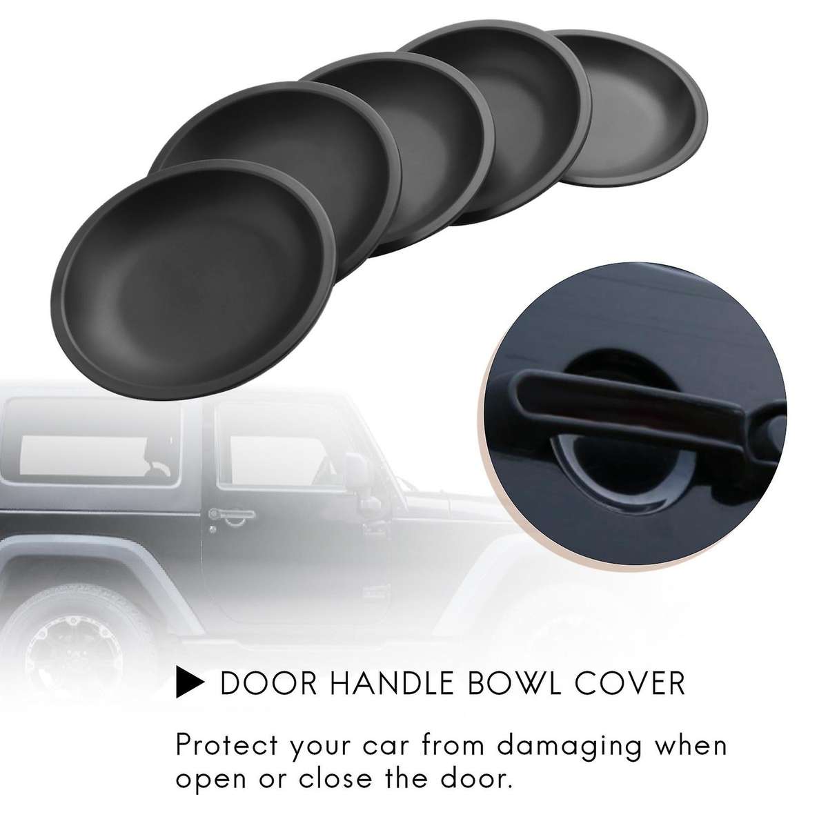 Door Handle Recess Guard Bowl for Jeep Wrangler 2007-2017 Jk 4 Door