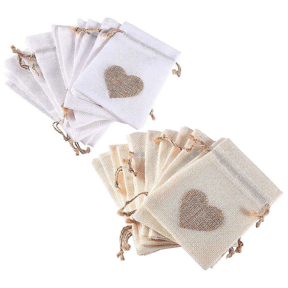 Burlap Bags, 20pack 4x5.5inch Gift Bag for Valentine's Day Christmas