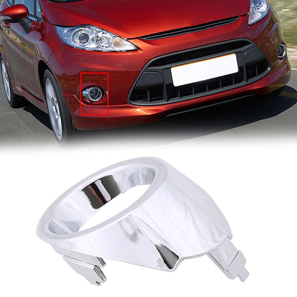 Fog Light Cover Fog Lamp Protect Frame Trim Bezel for Ford Fiesta