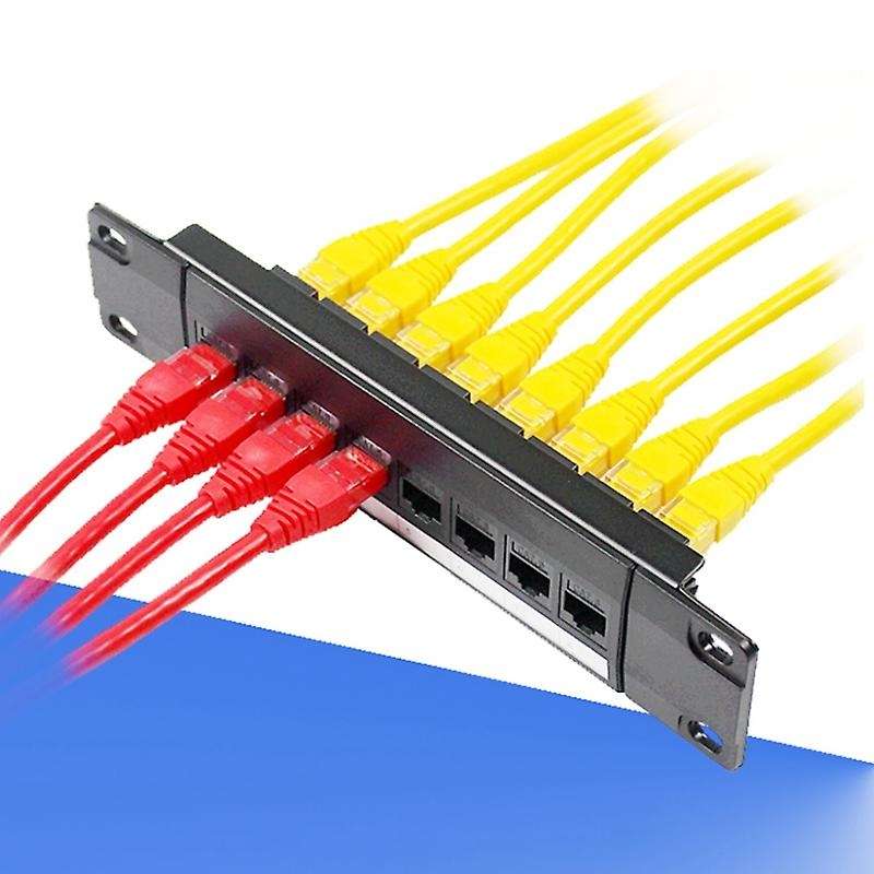 8 Port Straight-through Cat6 Patch Panel Rj45 Network Cable Adapter
