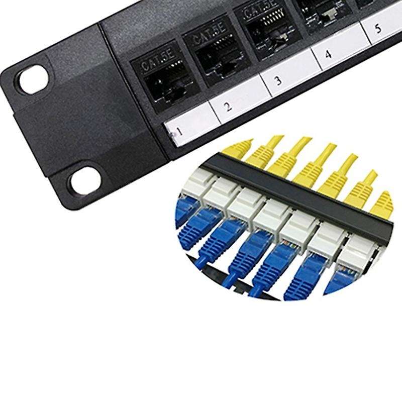 8 Port Straight-through Cat6 Patch Panel Rj45 Network Cable Adapter