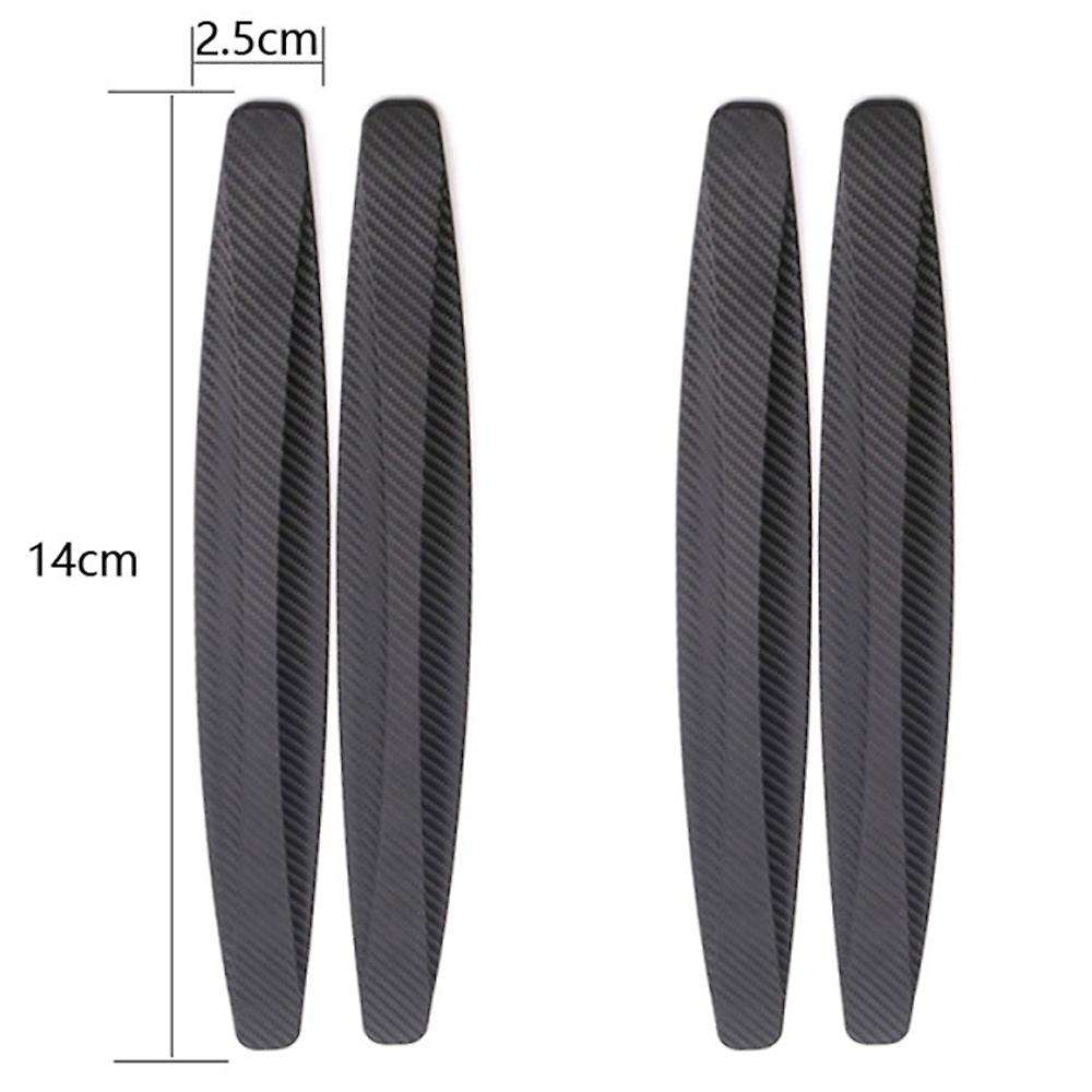 1 Set Of 40x5 Cm Car Bumper Scratch Strip Stickers 2pcs 14x2.5cm 4pcs