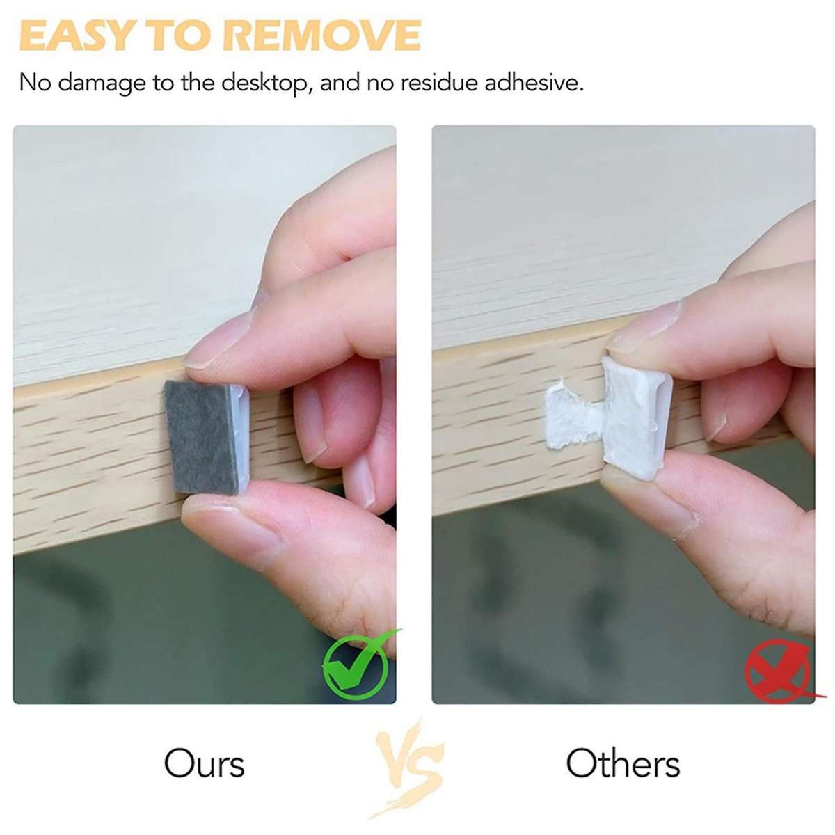 Adhesive Cable Clips, 100pcs Wire Clips Cable Wire Management Holder