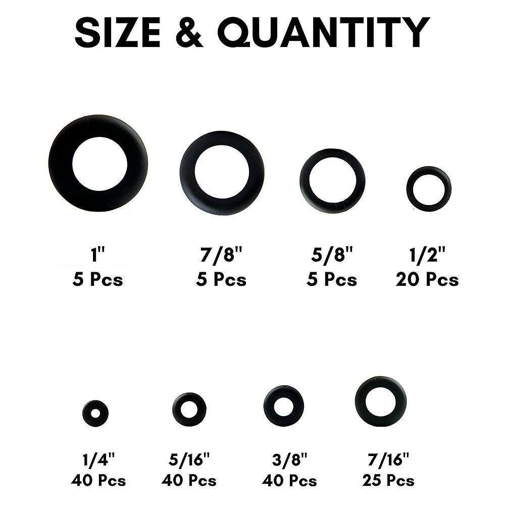 180 Rubber Grommet Kits In 8 Sizes-rubber Wire Loops, for Wiring