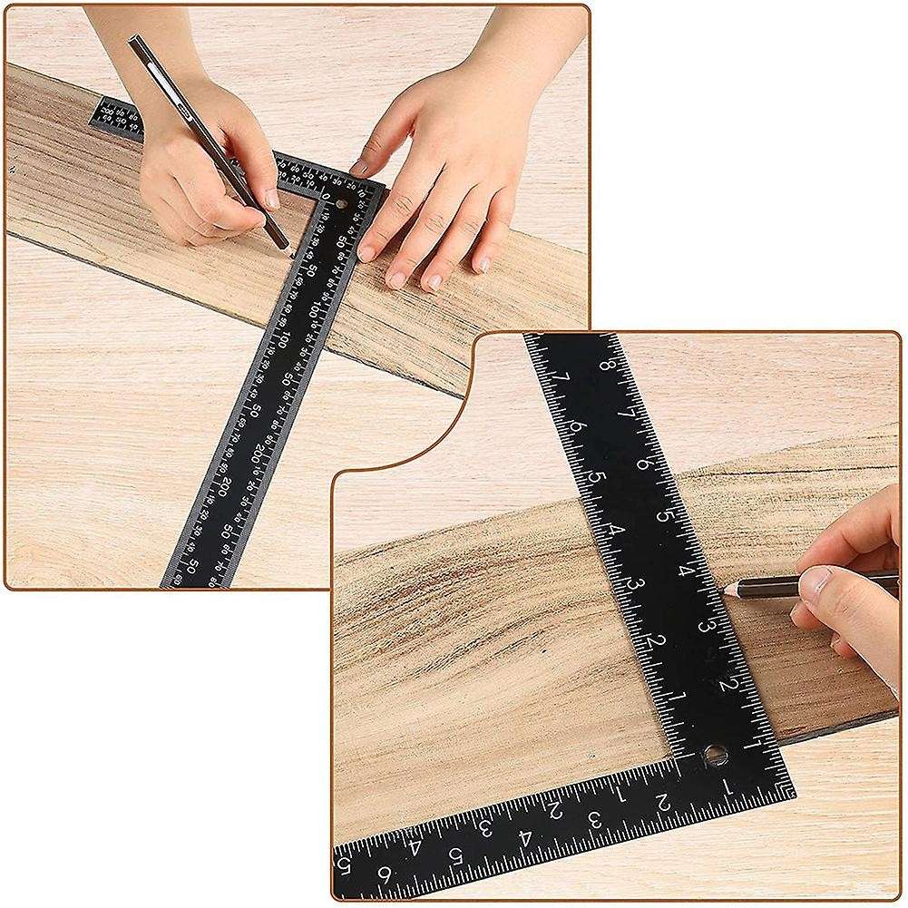 2 Pieces L Square Ruler 8 X 12 Inch, Measuring Tool for Woodworking