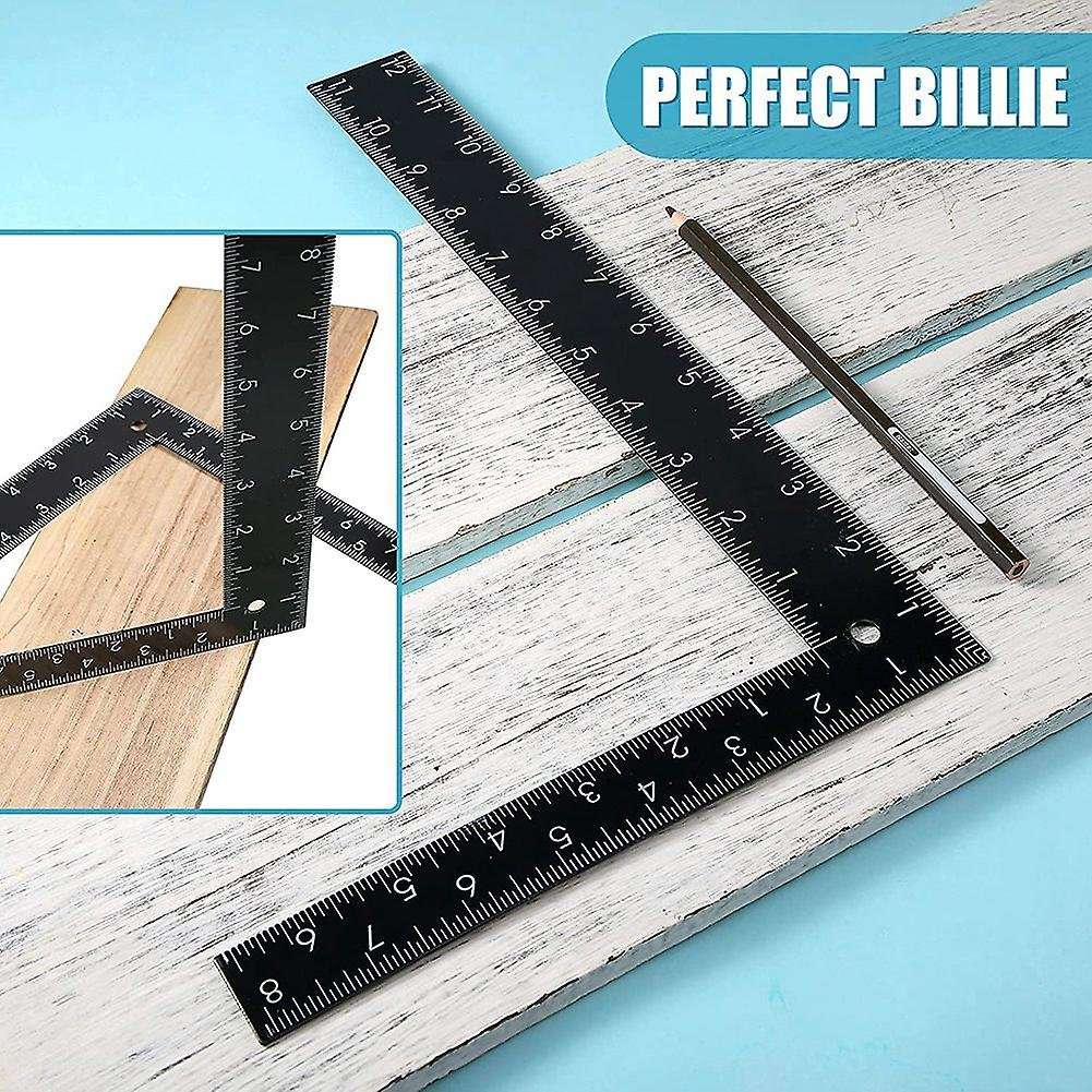 2 Pieces L Square Ruler 8 X 12 Inch, Measuring Tool for Woodworking