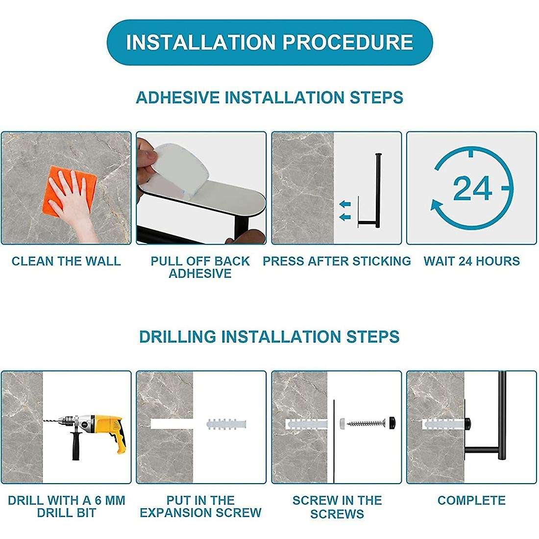 Paper Towel Holders - Under Cabinet Paper Towel Roll Rack Mount