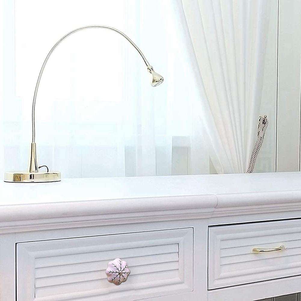 4pcs Ceramic Handles Retro Pink and White Ceramics for Drawers Door
