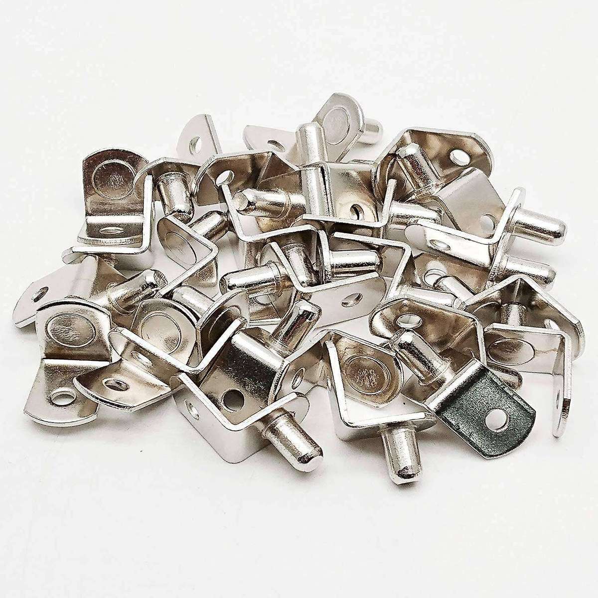 50 Pcs 6mm L-shaped Nickel Plated Shelf Bracket Pegs for Furniture