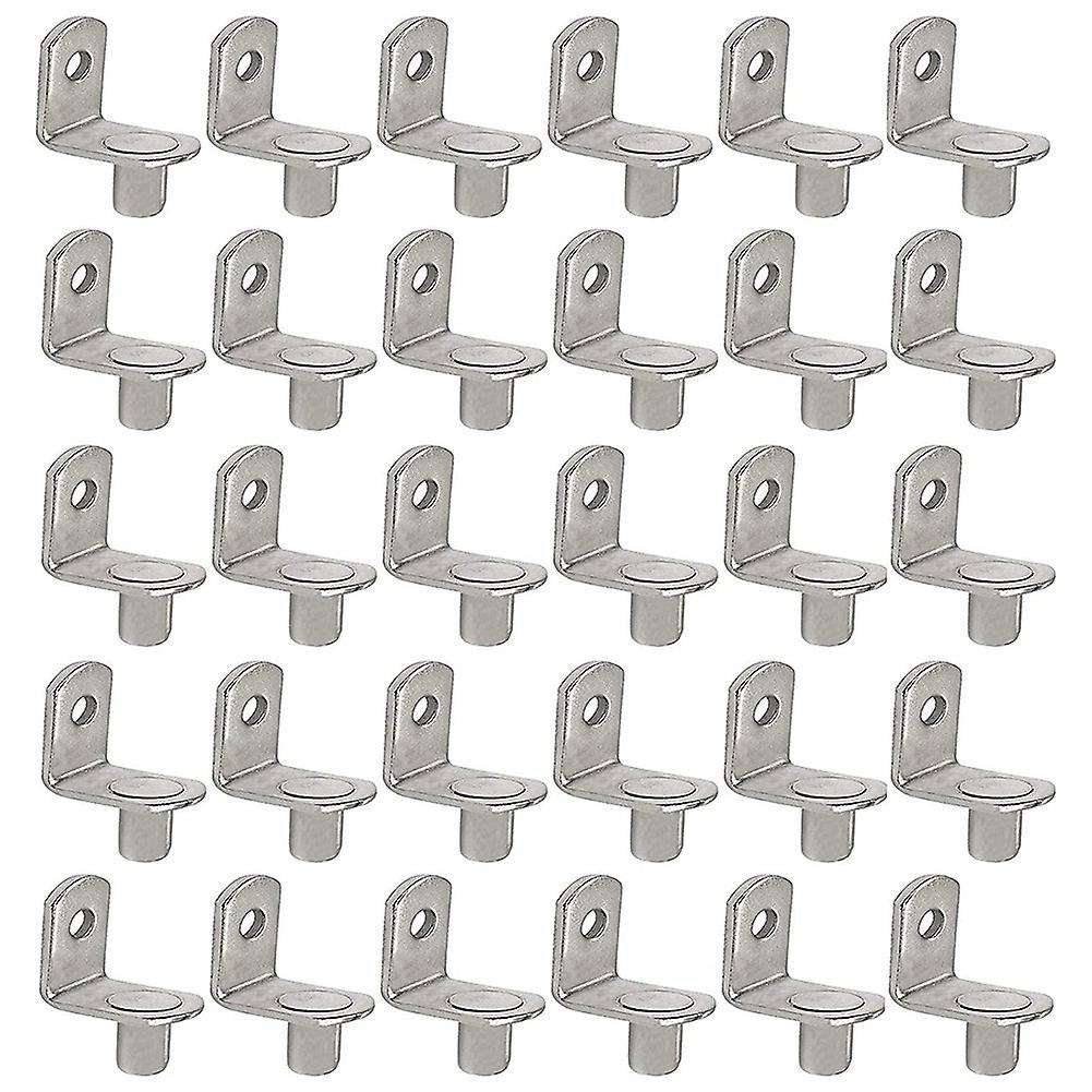 50 Pcs 6mm L-shaped Nickel Plated Shelf Bracket Pegs for Furniture