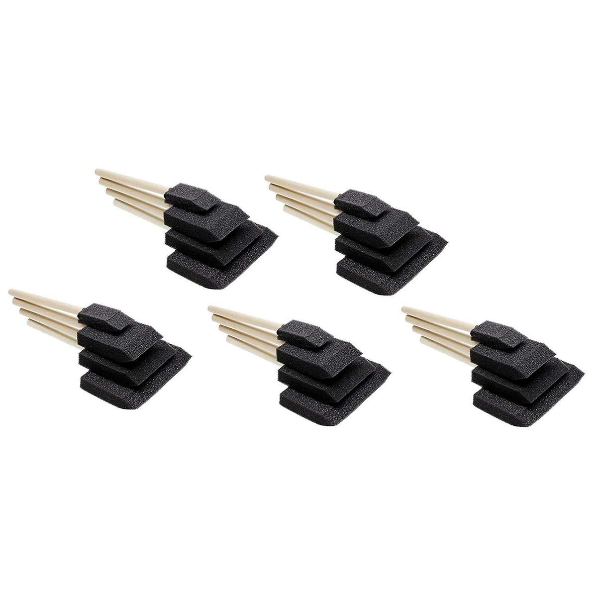 20pcs Foam Brush with Sponge Wood Handle for Acrylic, Stains, Crafts