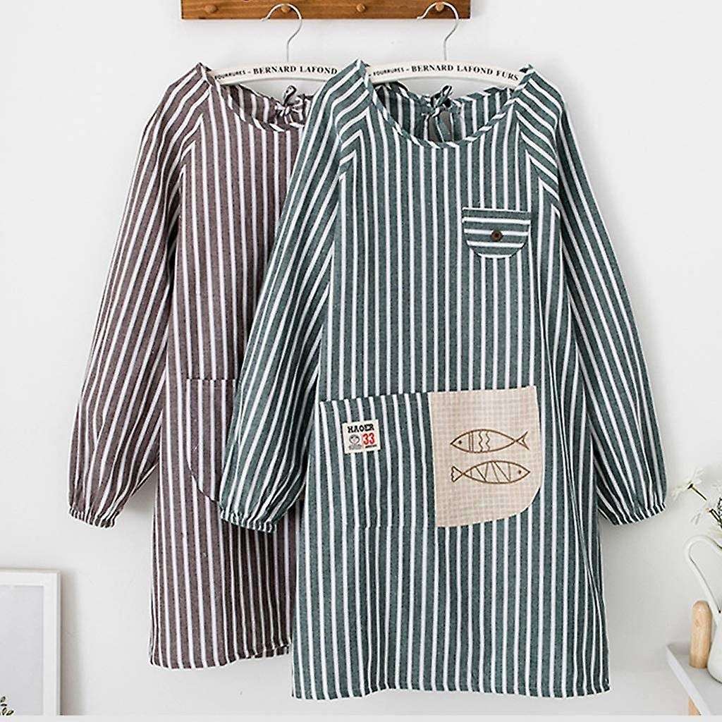 Kitchen Overalls, Anti-greasy Long-sleeved Cooking Apron with Sleeves