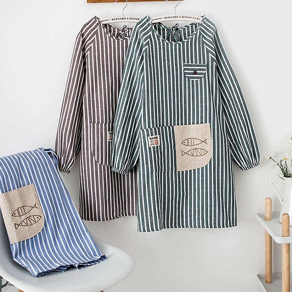 Kitchen Overalls, Anti-greasy Long-sleeved Cooking Apron with Sleeves