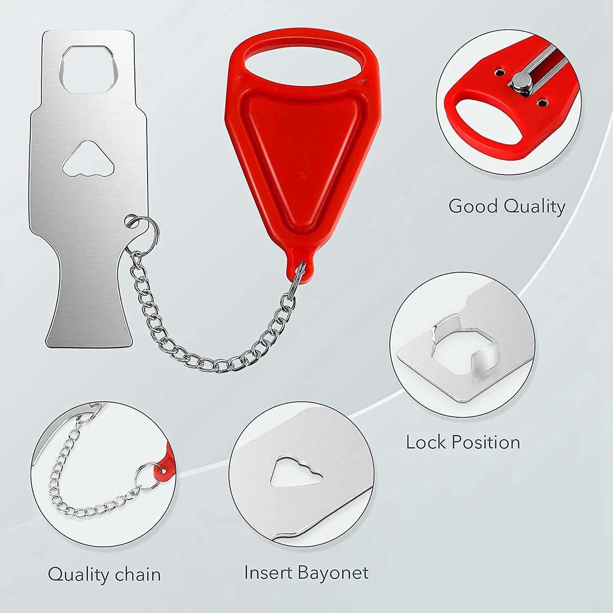 Portable Door Locks 2 Pack Hotel Door Lock for Travel Door Lock A