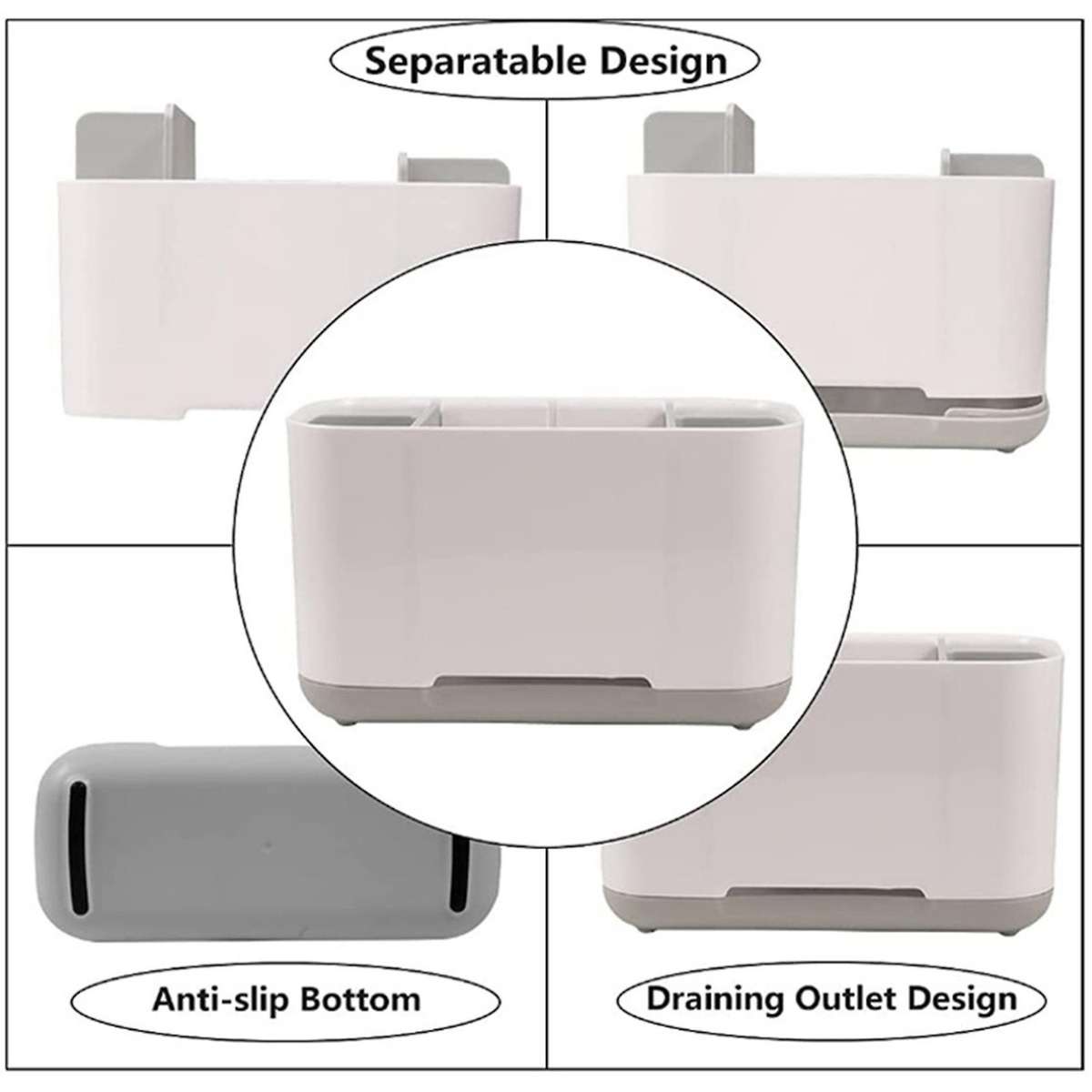 Toiletries Storage Box with Non-slip Bottom, Toothbrush Box
