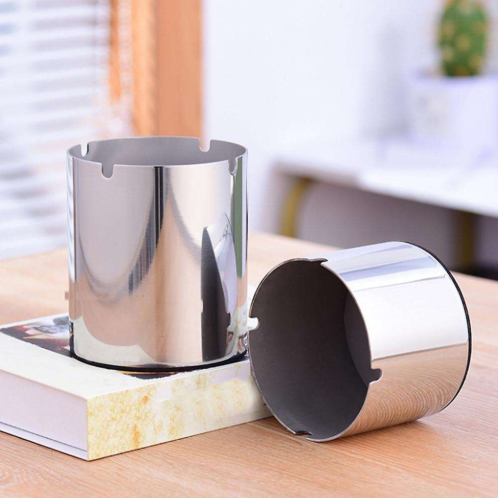 Ashtray Stainless Steel Windproof Cigarettes Ashtrays for Home, L