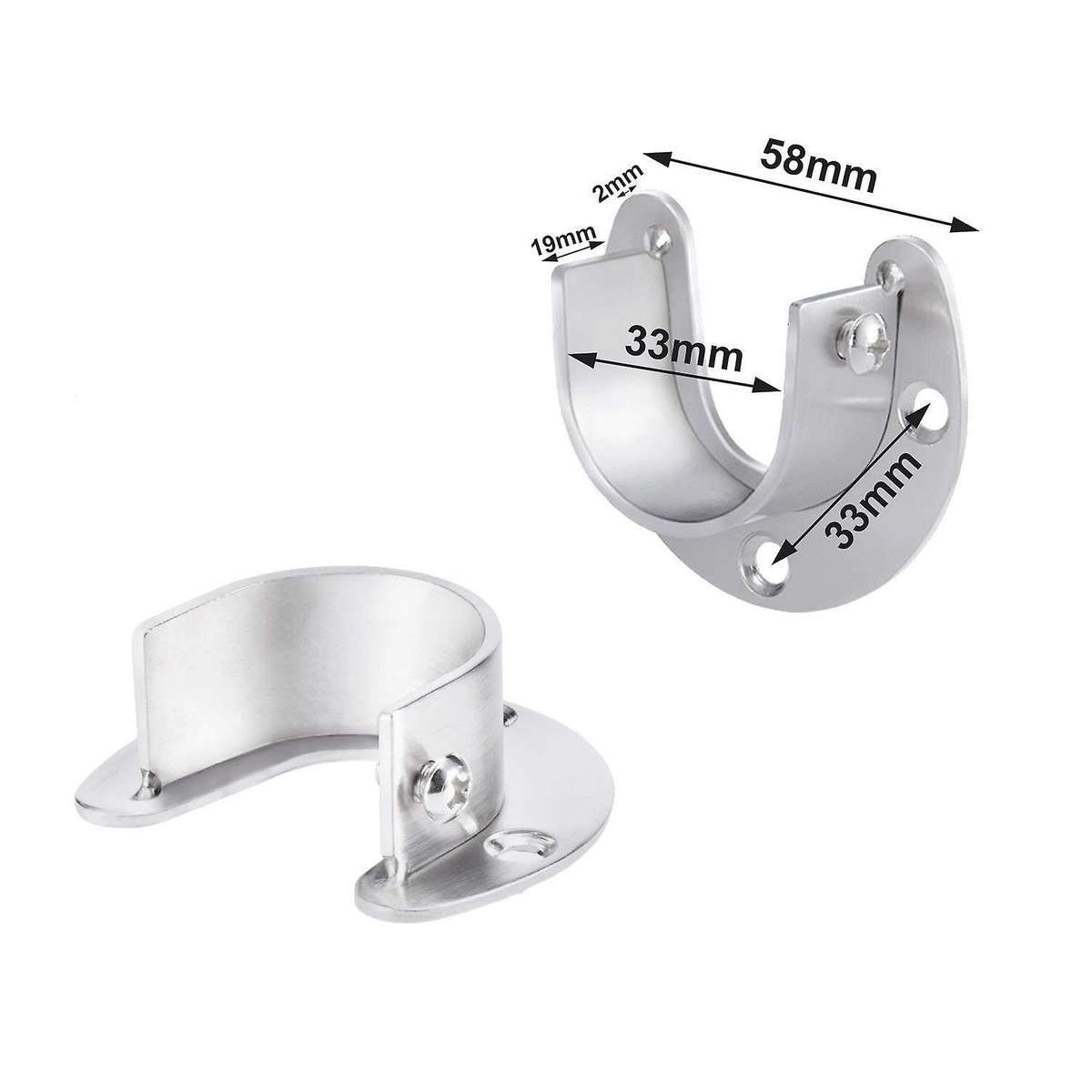 4 Duty Stainless Steel Sleeve Flange Bracket with Screws (u-shaped)