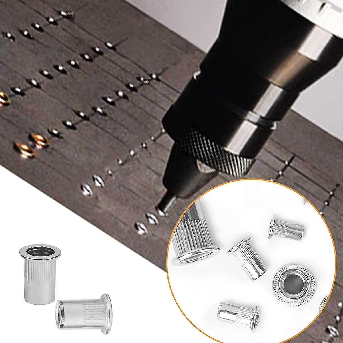 Rivet Nuts Assortment M5, 80pcs Rivet Nut Tool Set Threaded Rivets